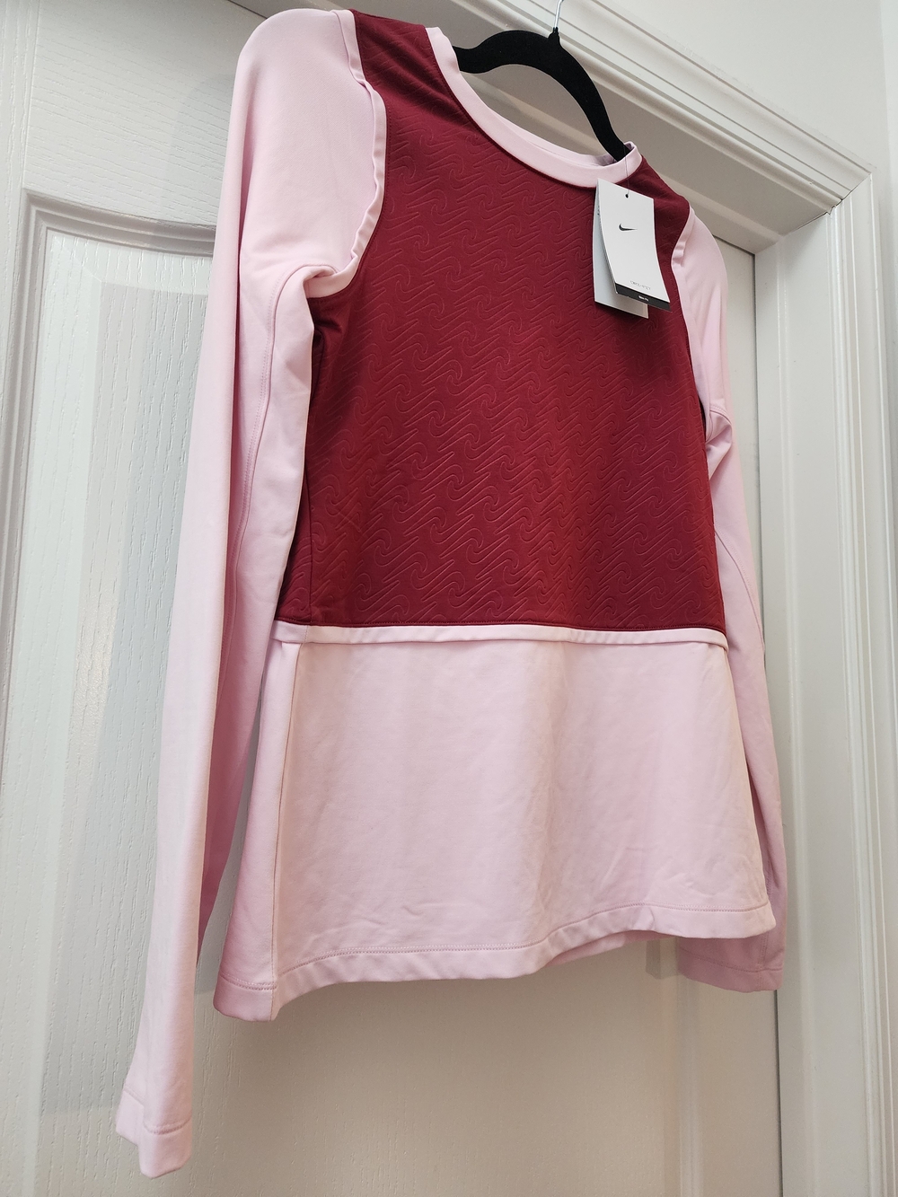 NWT Nike Two-Tone Maroon and Light Pink Long-Sleeve Top Women's XS/ Girls XL